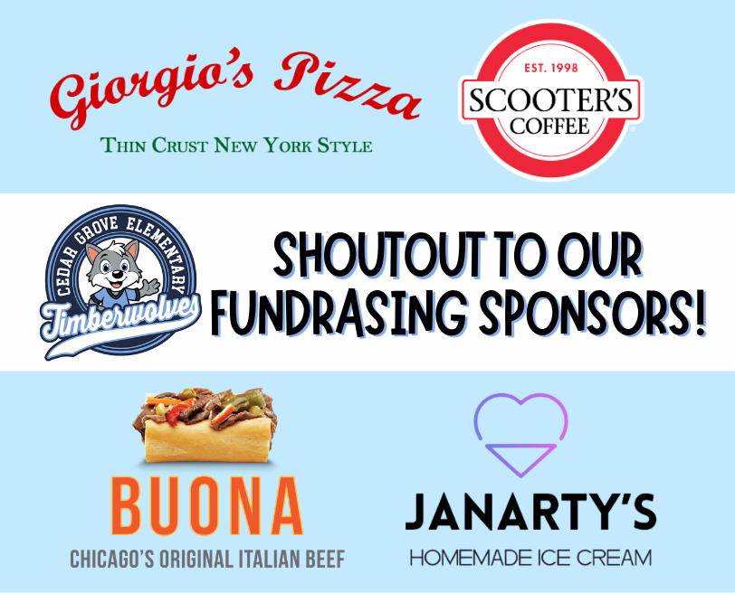 A list of fundraising sponsors.
