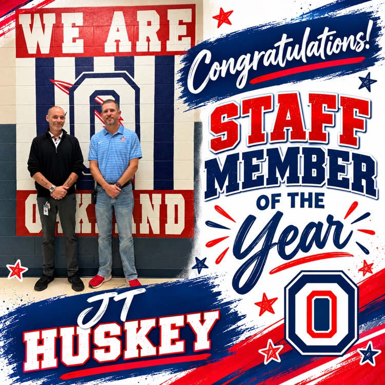 Congratulations to JT Huskey, our OMS Staff Member of the Year