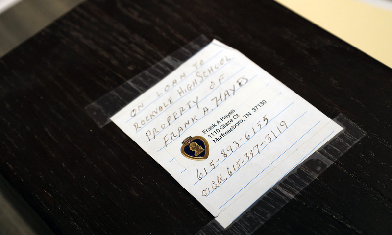 Picture of box containing student info cards from early to mid 1900s