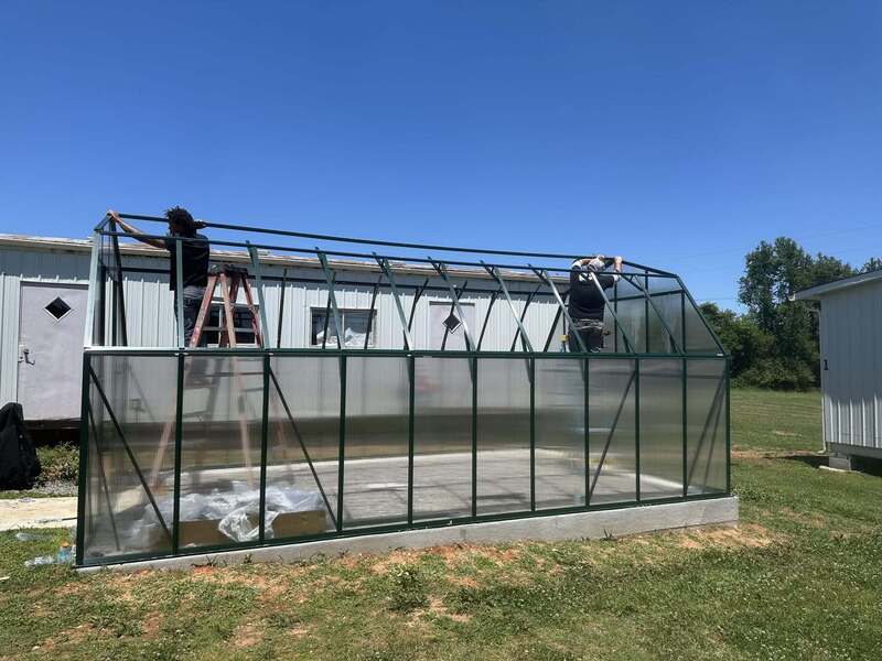 Greenhouse under construction