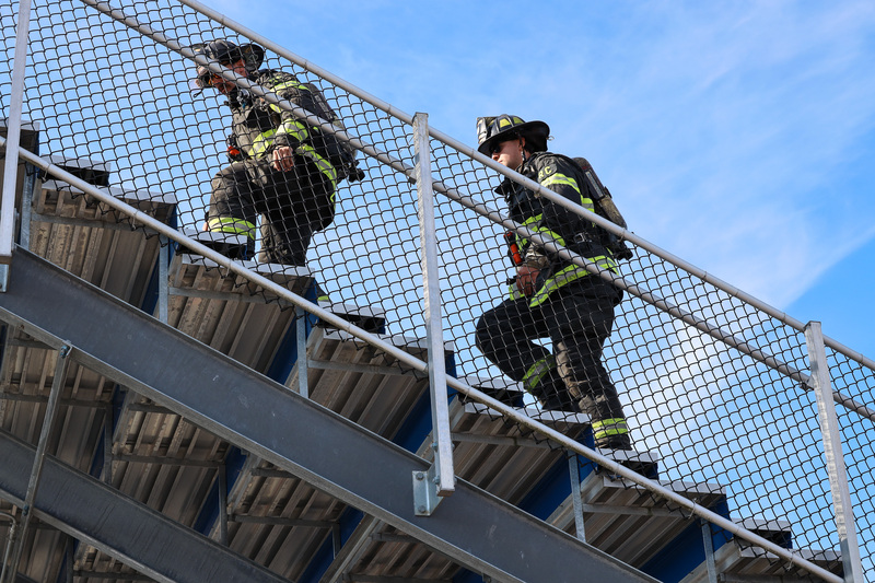 Firmean climbing stadium stairs