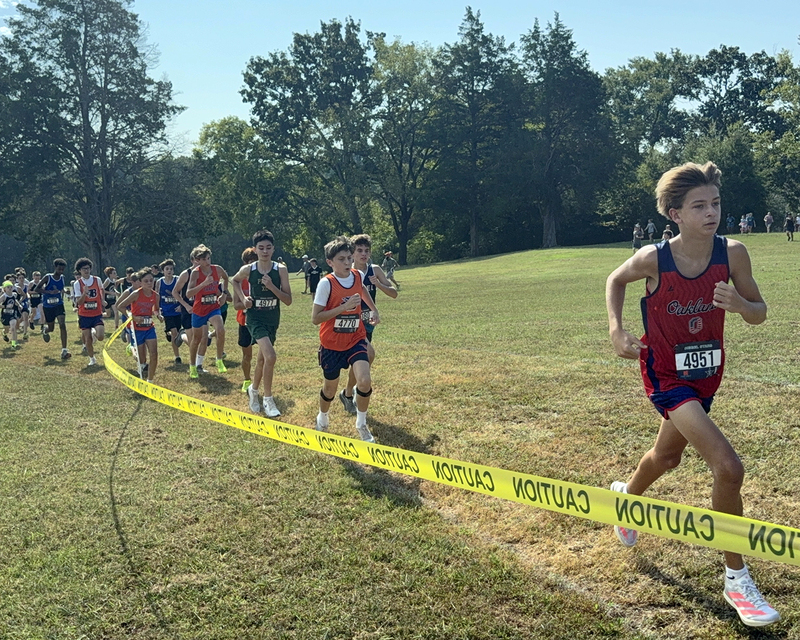 Runners compete in the middle school championships for cross country.