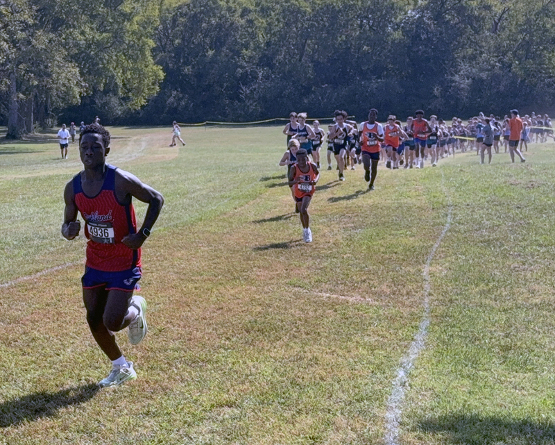 Runners compete in the middle school championships for cross country.