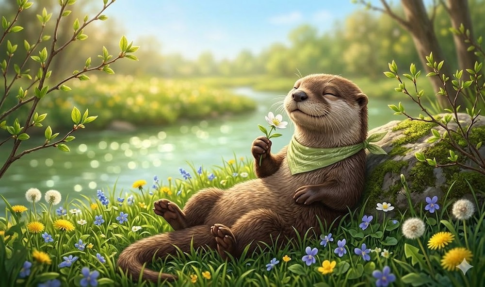 Otter enjoying Spring.
