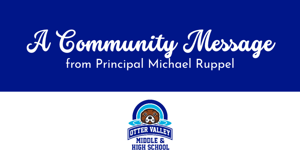 a commuity message from principal michael ruppel