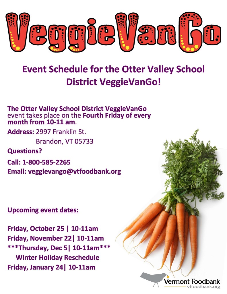 Veggie Van Go Event Schedule through Jan. 2025