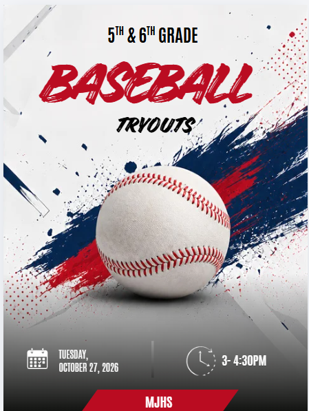 Baseball Tryouts GR 5th & 6th