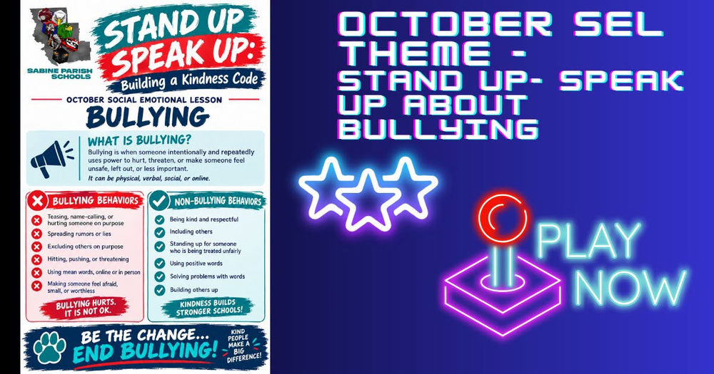 October SEL Theme - Speak Up About Bullying