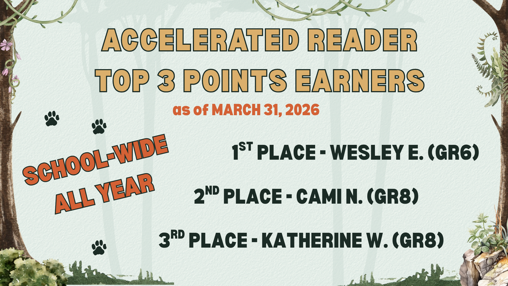 Accelerated Reader High Points and Brag Tags - March 2026