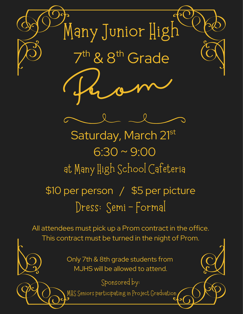 Many Junior High 7th & 8th Grade Prom