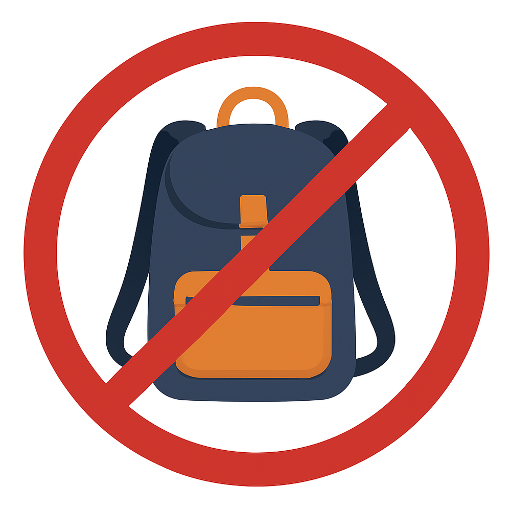 no book bag zone