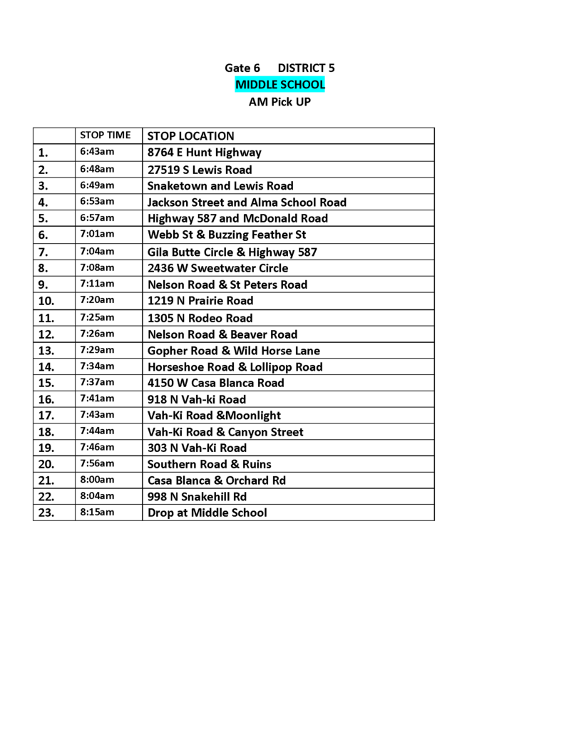 bus route MS