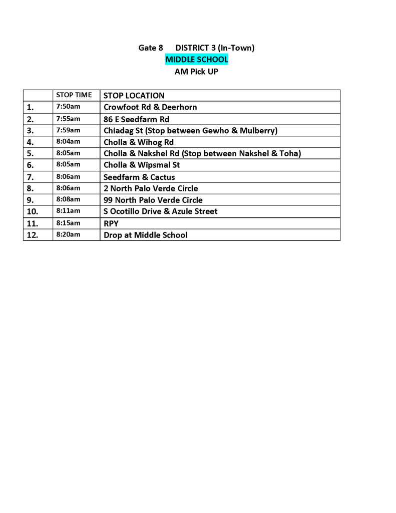 bus route MS