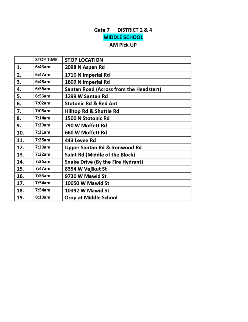 bus route MS