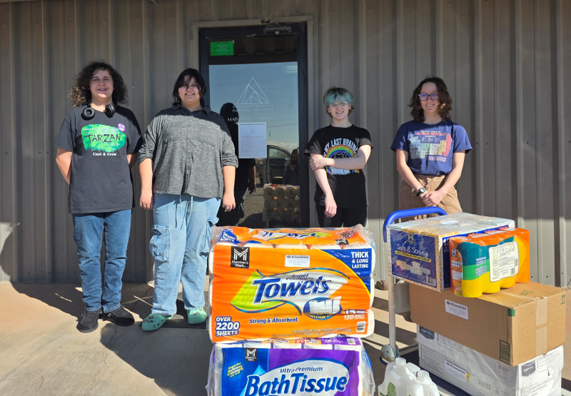 students with donation