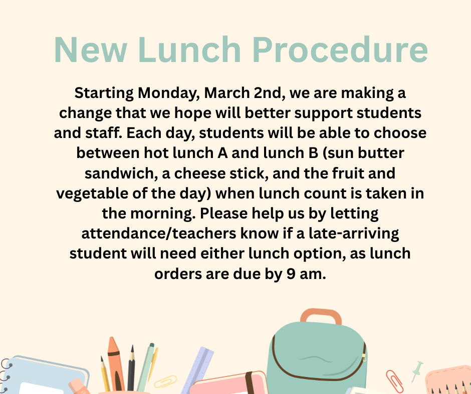 New Lunch Procedure 2