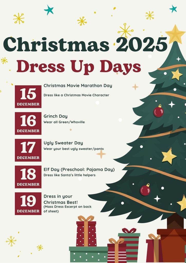 Christmas 2025 Dress Up Days (December 15th-19th)