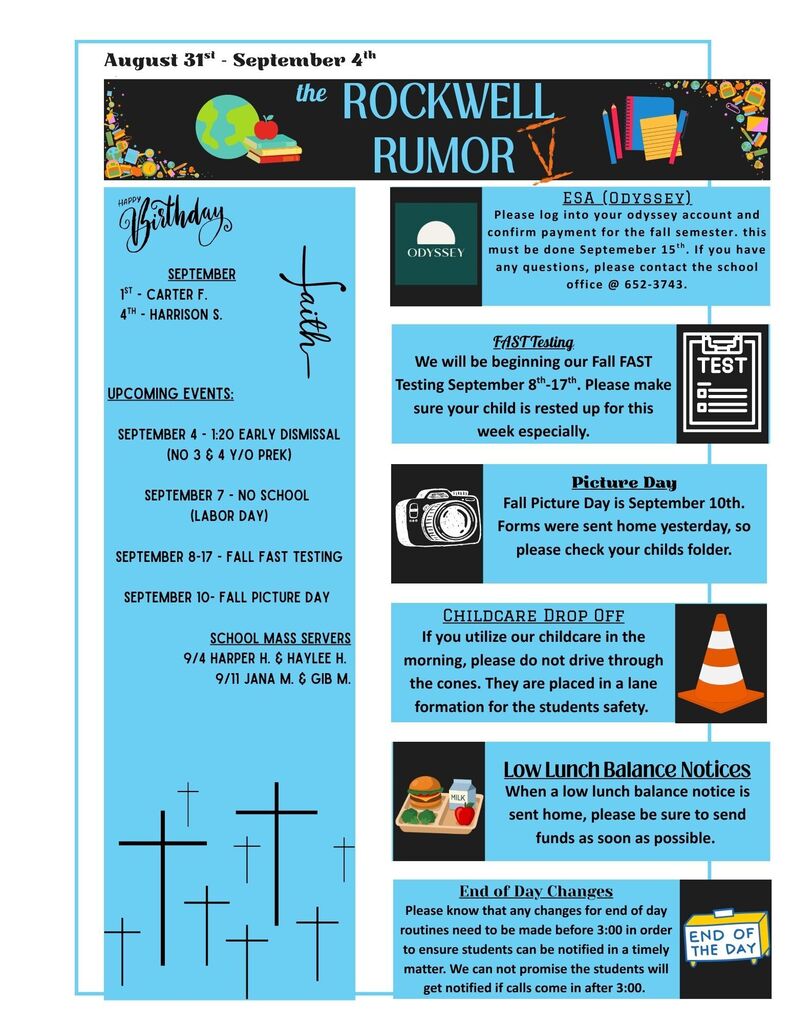 the Rockwell Rumor (Aug 31-Sept 4)