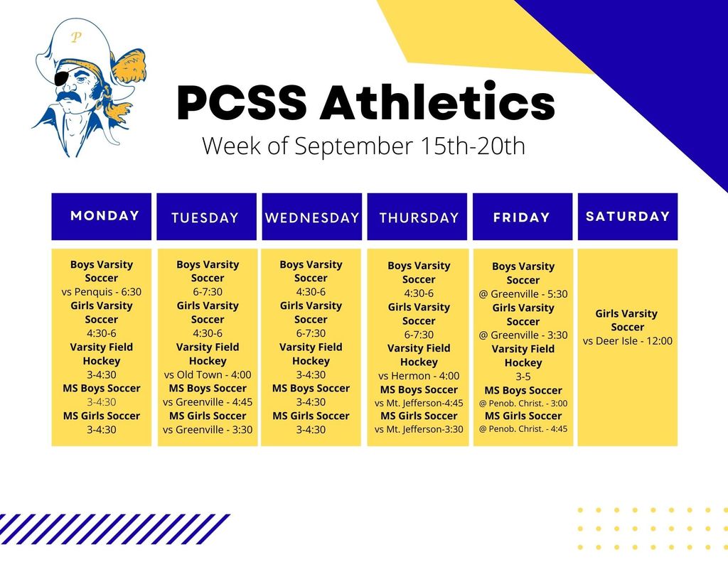 Athletics 9/15-9/20
