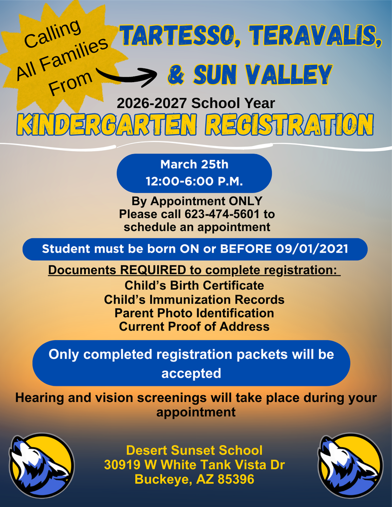 Kiindergarten Registration 26-27