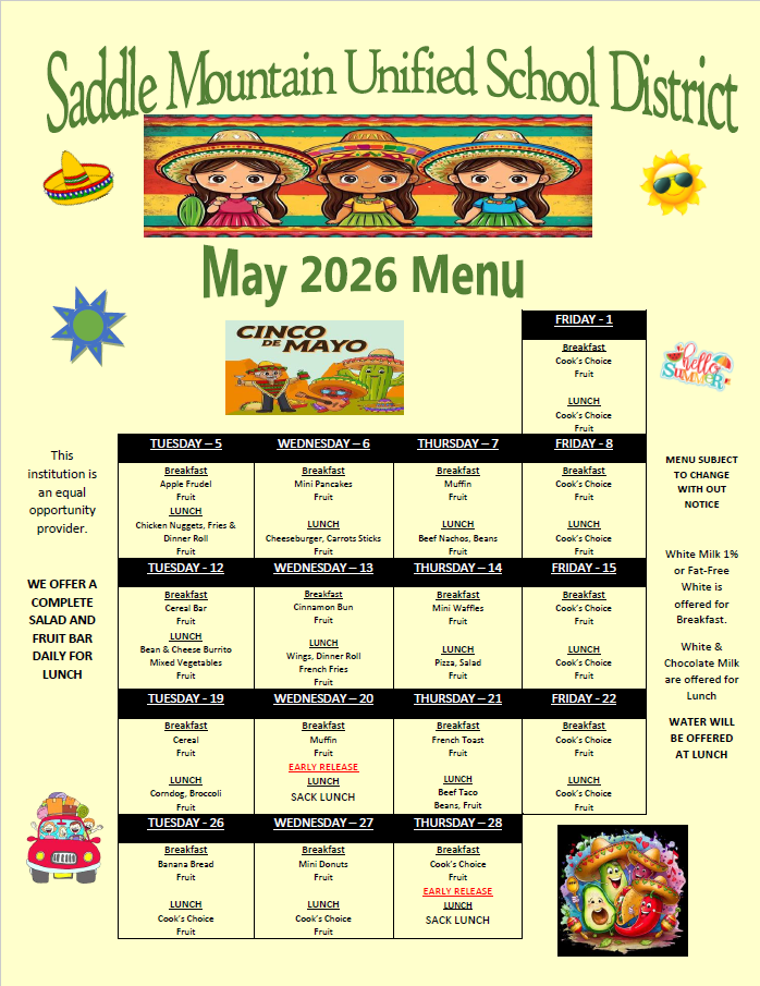 May 2026 Menu