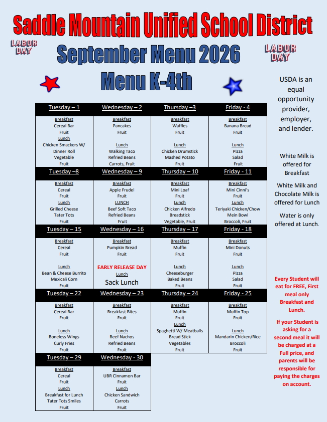 September Meal Calendar