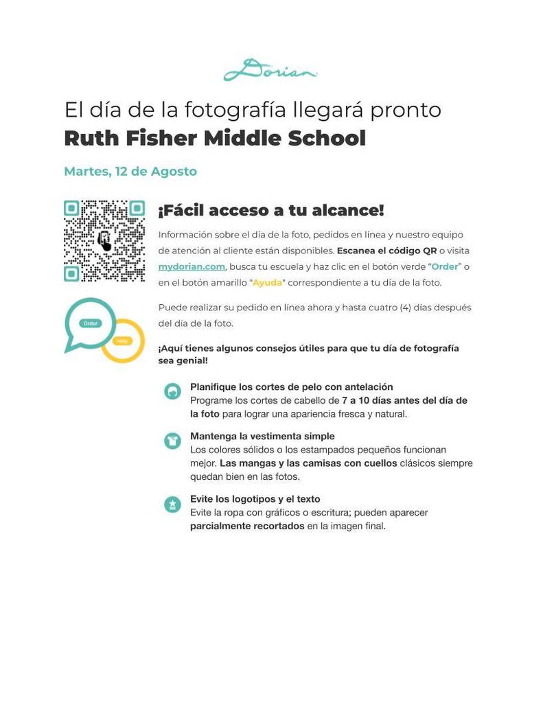 Picture Day Reminder Spanish
