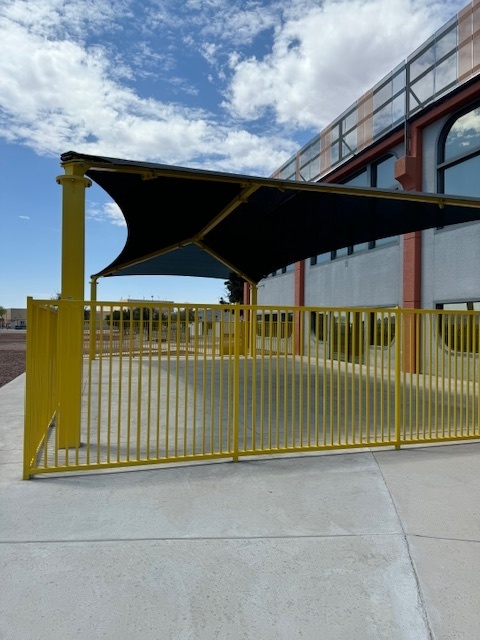 New awning outside RFMS Pool