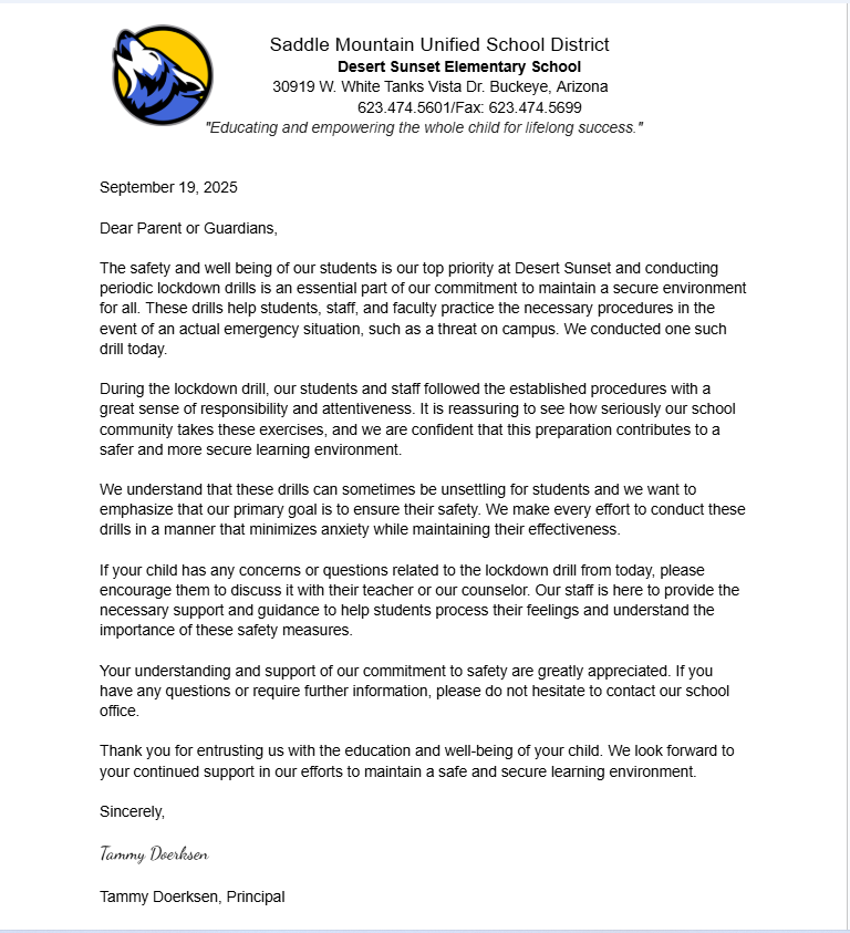 Sep 2025 Lockdown Drill
