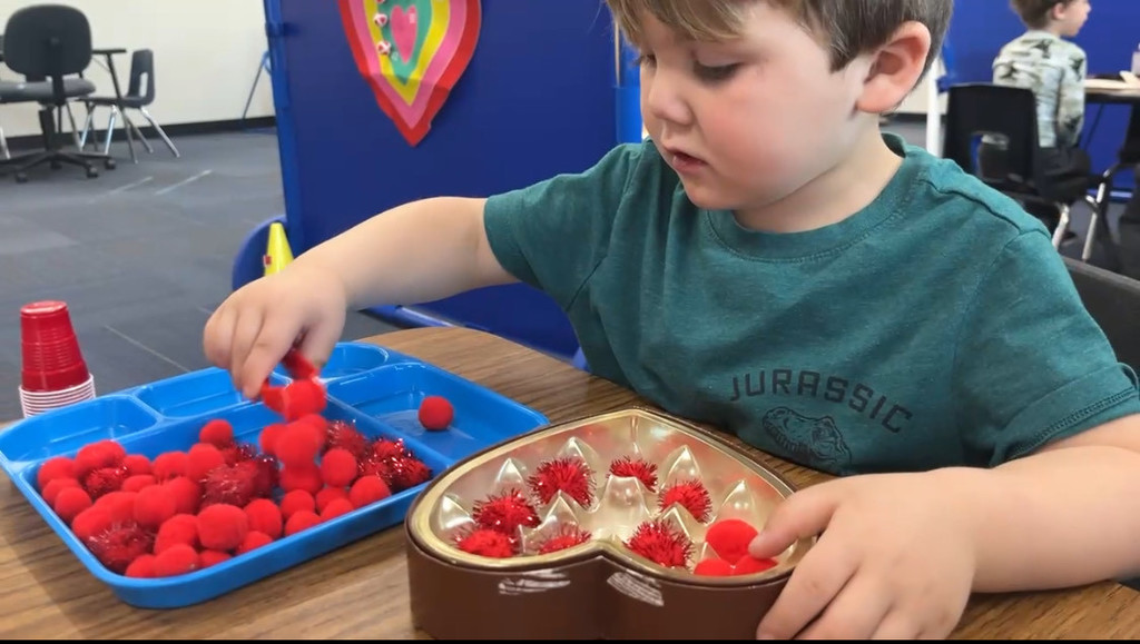Student working on fine motor skills.