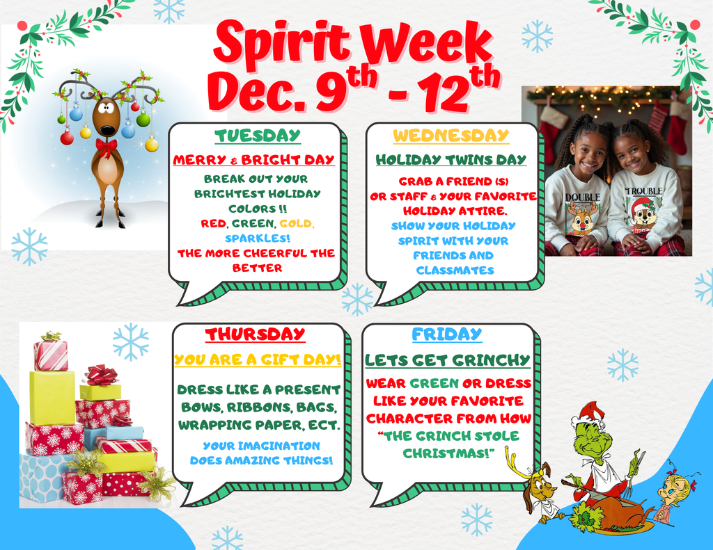 Spirit Week Dec. 9th - 12th