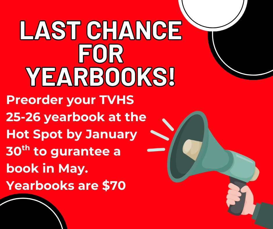 Announcement- last chance to purchase yearbooks