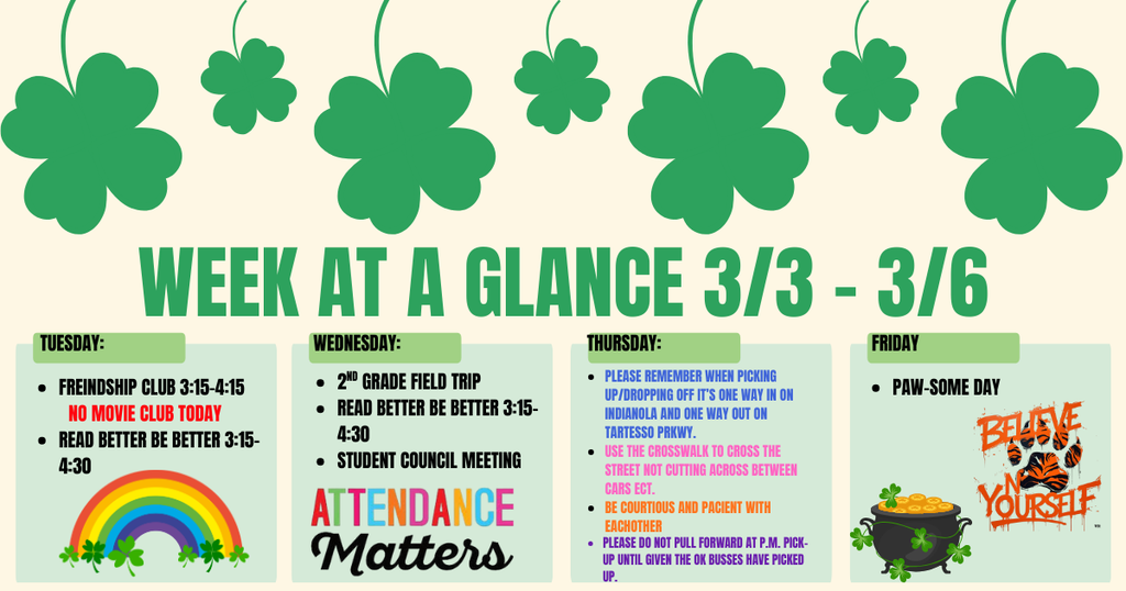 Week in a glance 3/3 - 3/6