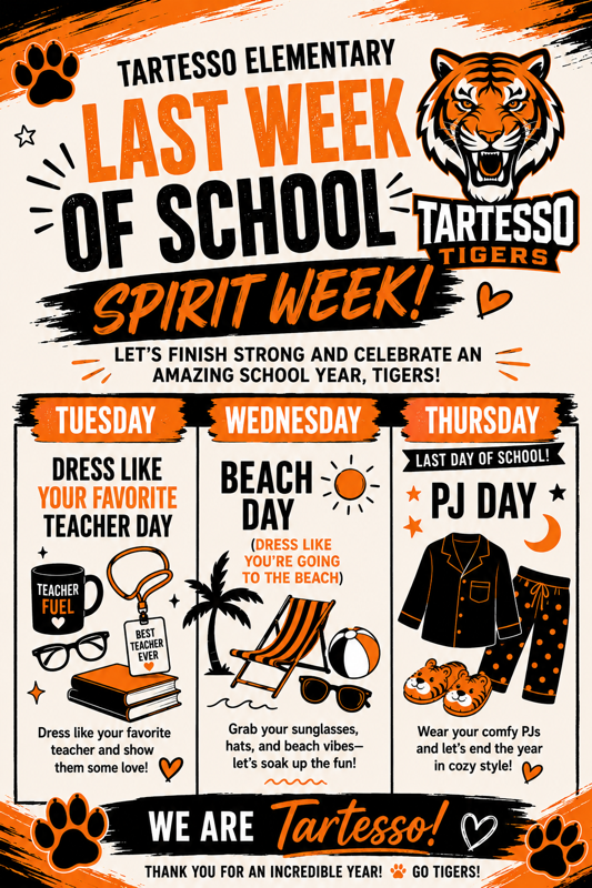 last week of school spirit week