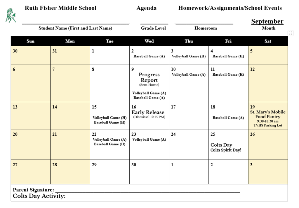 Agenda Card