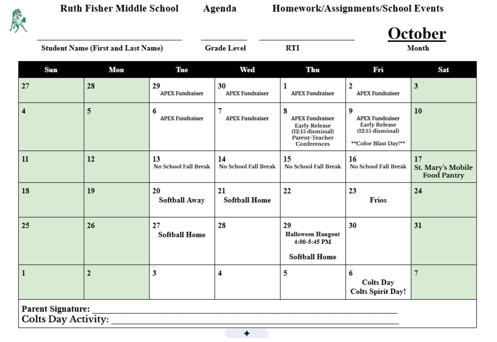 Agenda Card