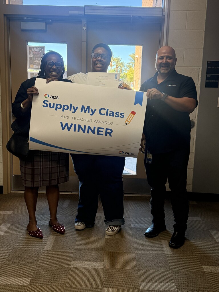 Big congratulations to our very own Ms. Addison for winning the APS Supply My Class $500 Grant! 🥳🎉 This extra funding will go directly toward exciting new supplies and resources for her students. Thank you to Arizona Public Service (APS) for supporting our educators, and thank you, Ms. Addison, for your dedication to creating an amazing learning environment! 👏📚✨ #APS #SupplyMyClass #TeacherAppreciation #SchoolCommunity #ProudSchool