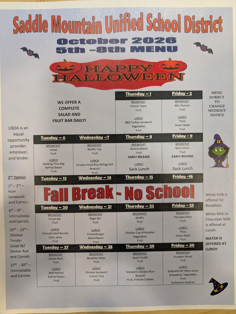 October Lunch Menu