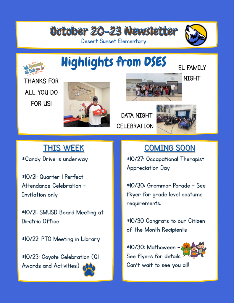 Newsletter Oct. 20-23