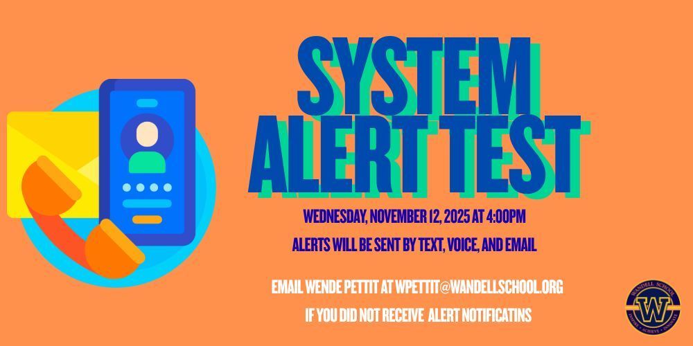 phone and email icon with alert test information