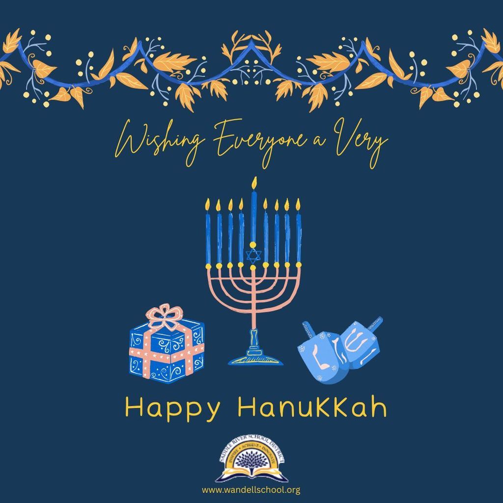 menorah with Happy Hanukkah wishes