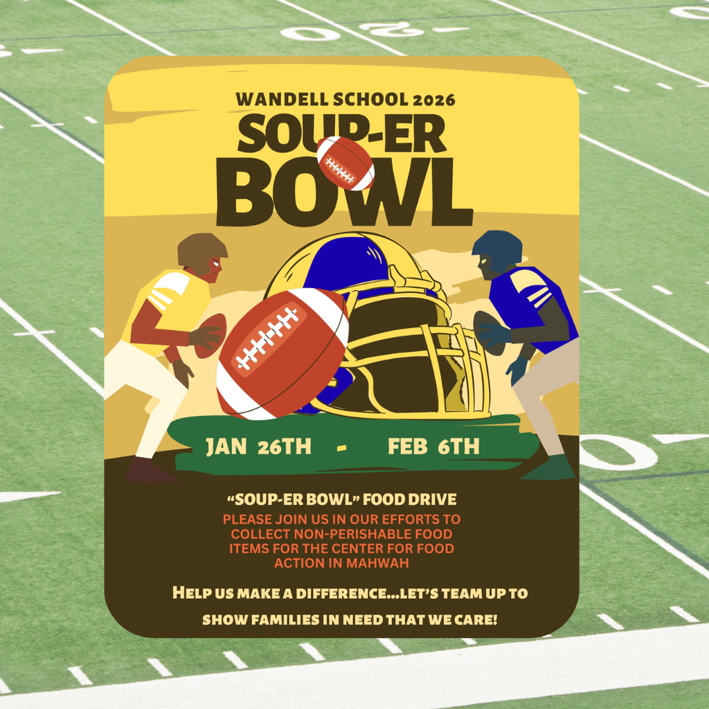 football field with football and souper bowl food drive