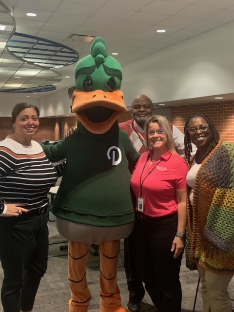 CTE Team Members with Delta Mascot Duck