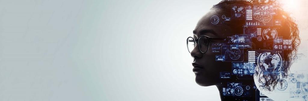 Picture of a female head with glasses on her eyes and tinker sets in her brain 