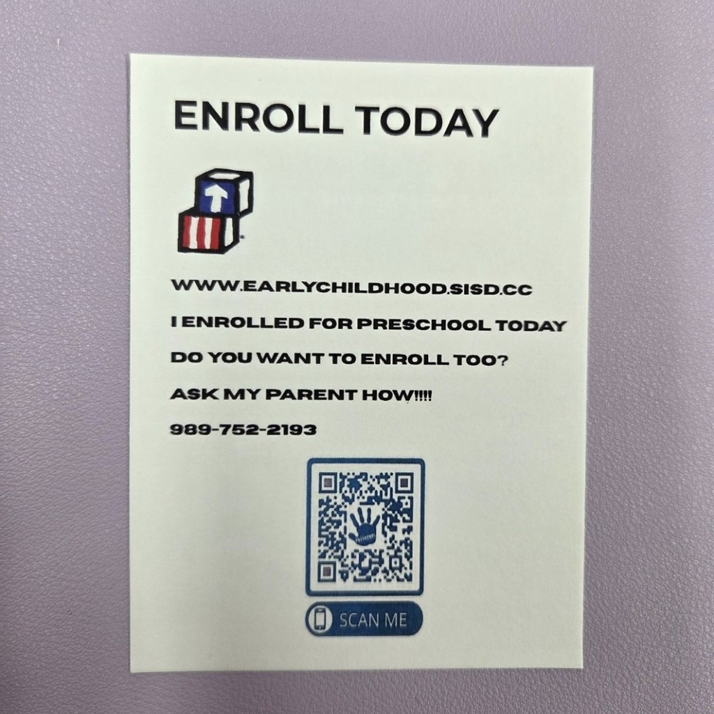 "I enrolled for Preschool today!" Enroll now by visiting this website: https://www.earlychildhood.sisd.cc #OurStory #SaginawISD 