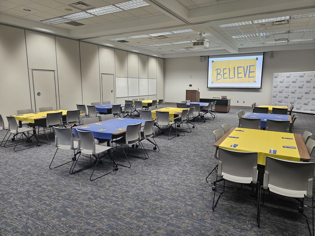 picture of a room decorated in yellow and blue