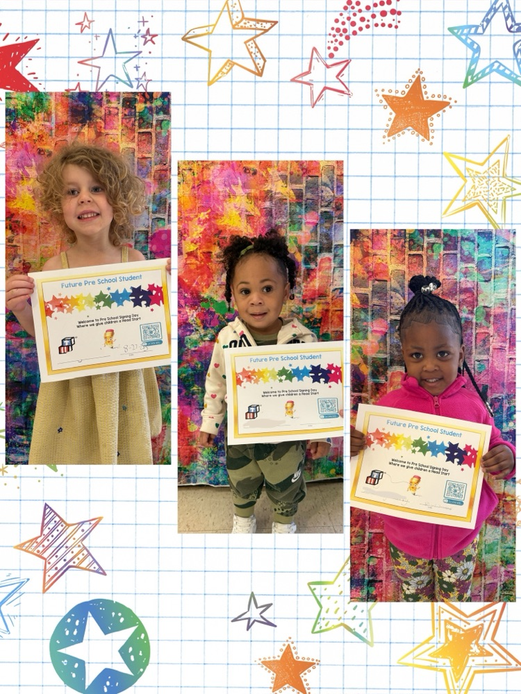 3 preschoolers with their certificates 