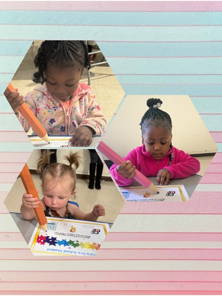 3 preschool writing with a giant pencil