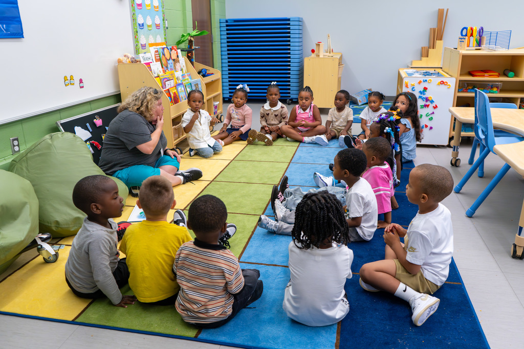 FDFY classroom sitting together for large group discussion. 
