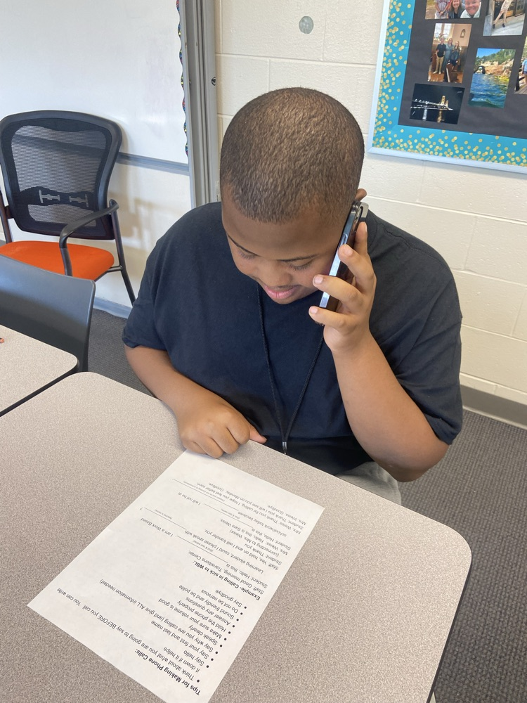 student making a phone call